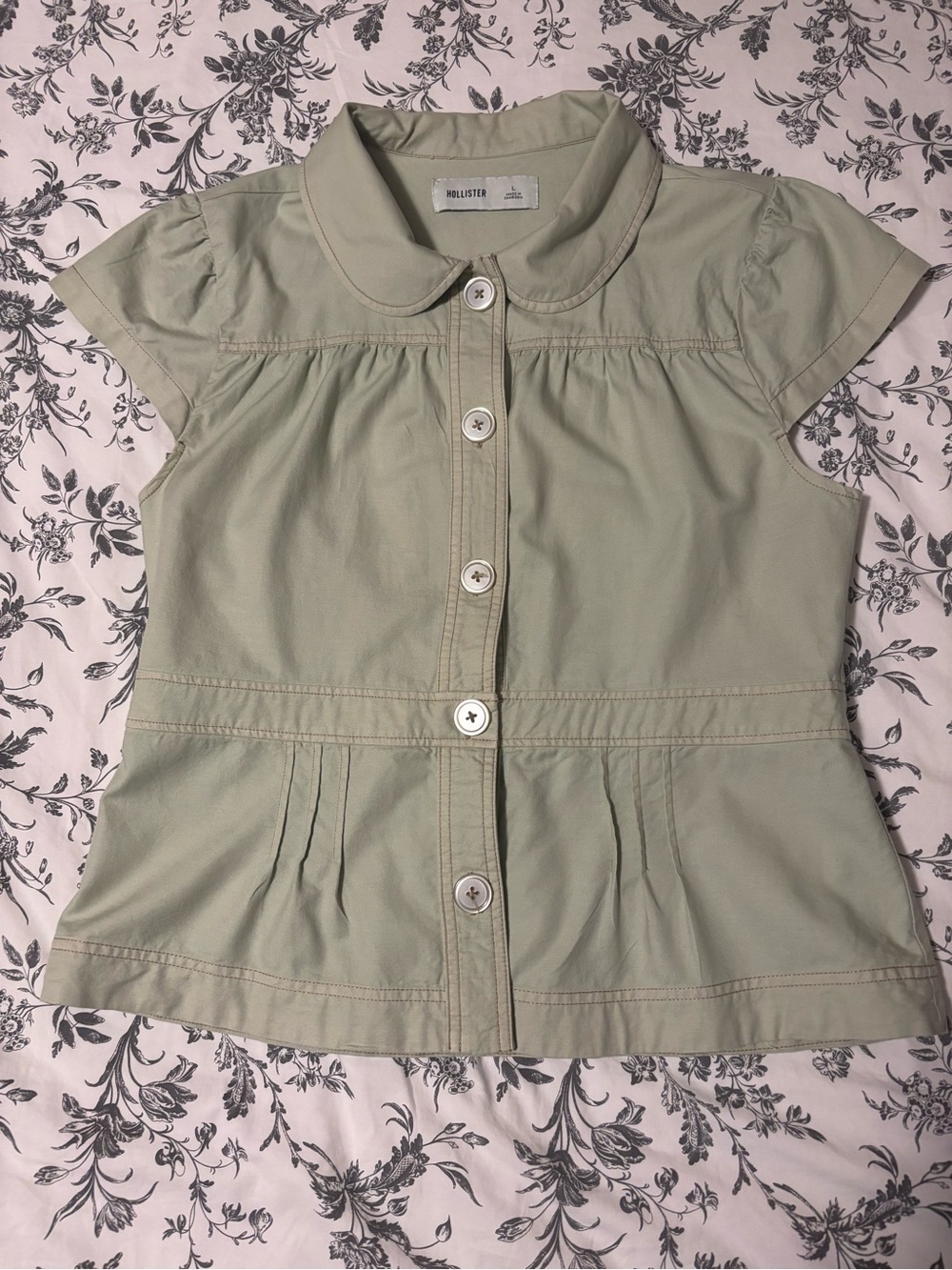 Hollister Light Sage Twill Shirt